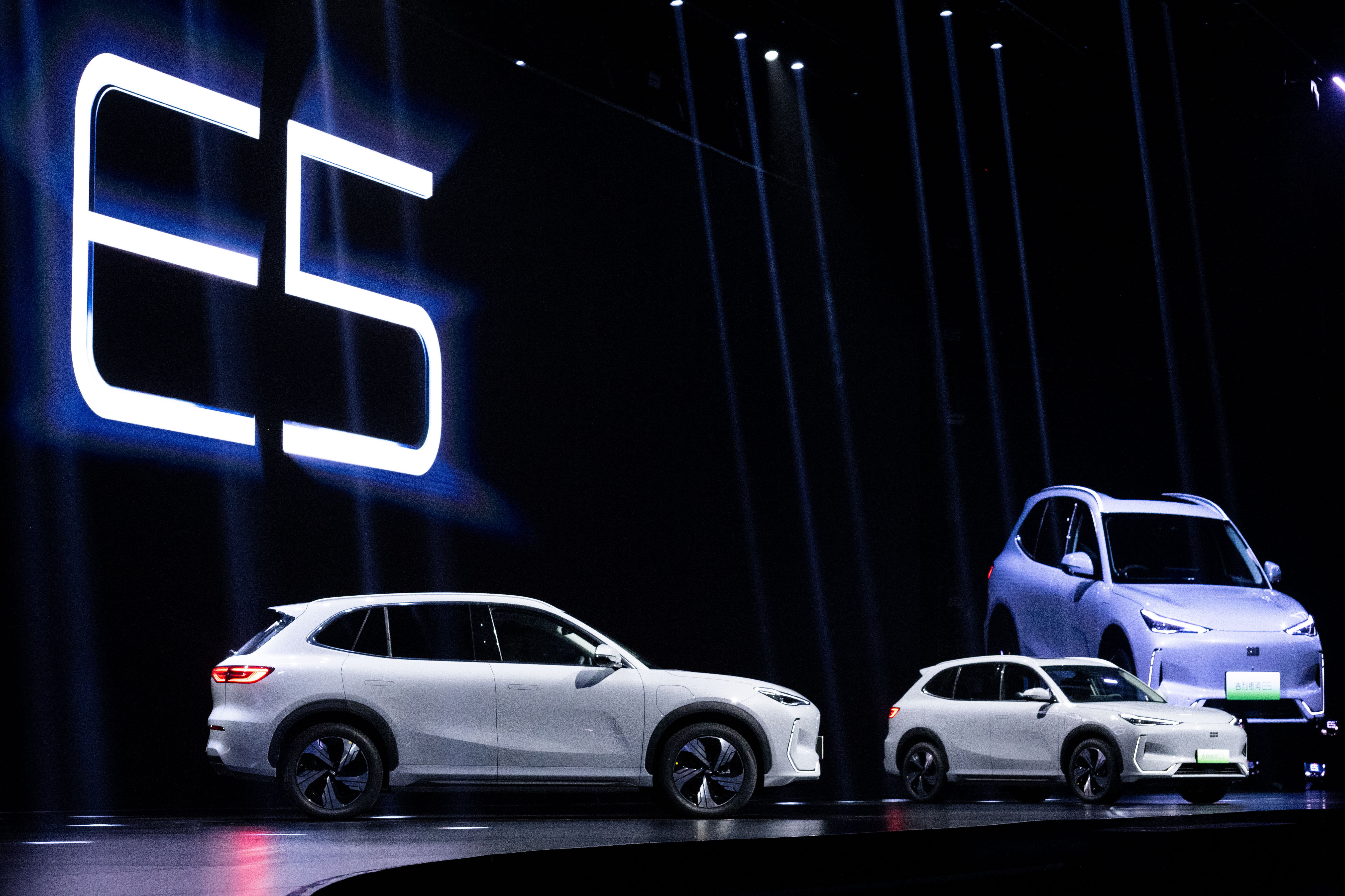 Geely E5 launch stage side