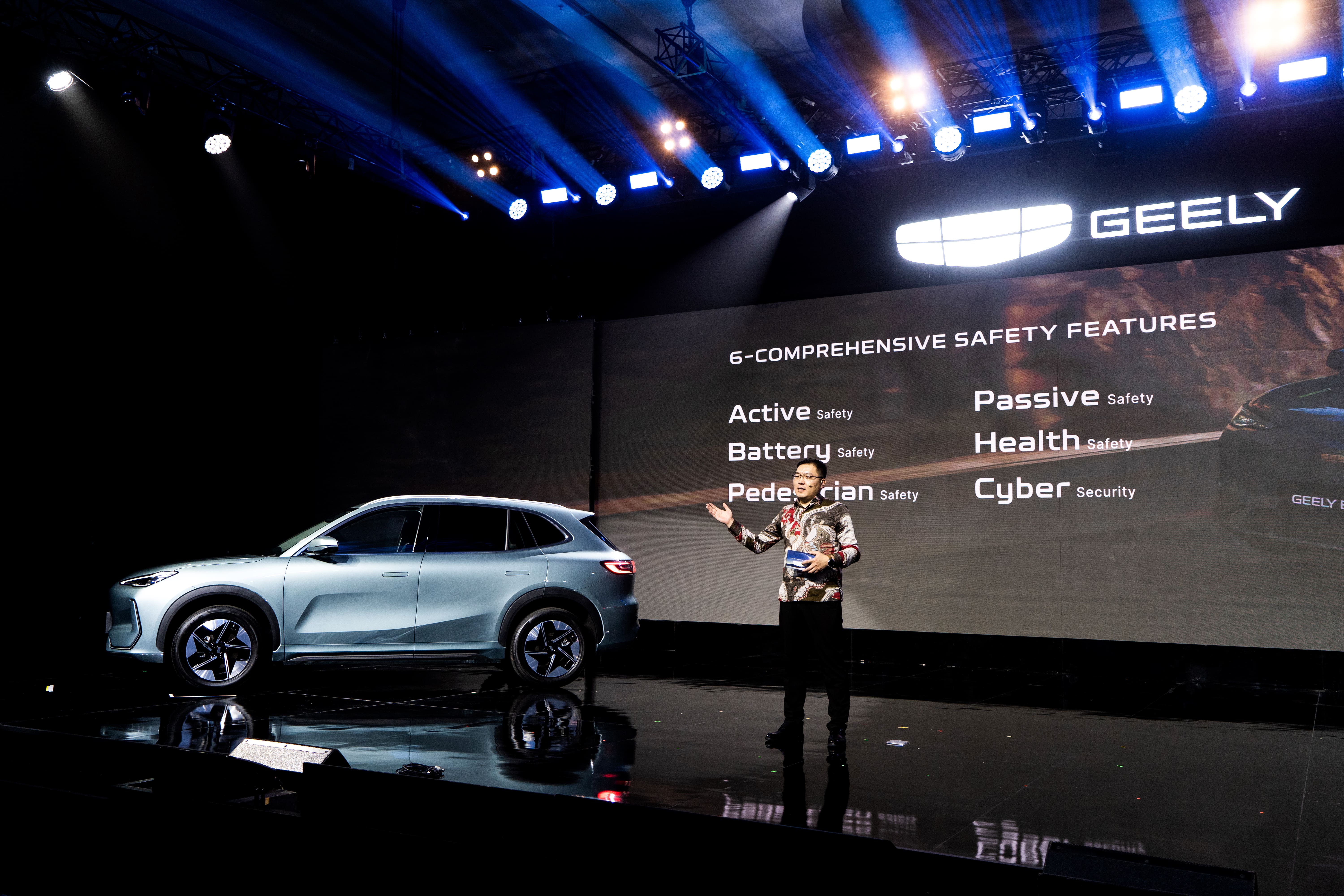Geely brand launch Indonesia Victor Gao stage