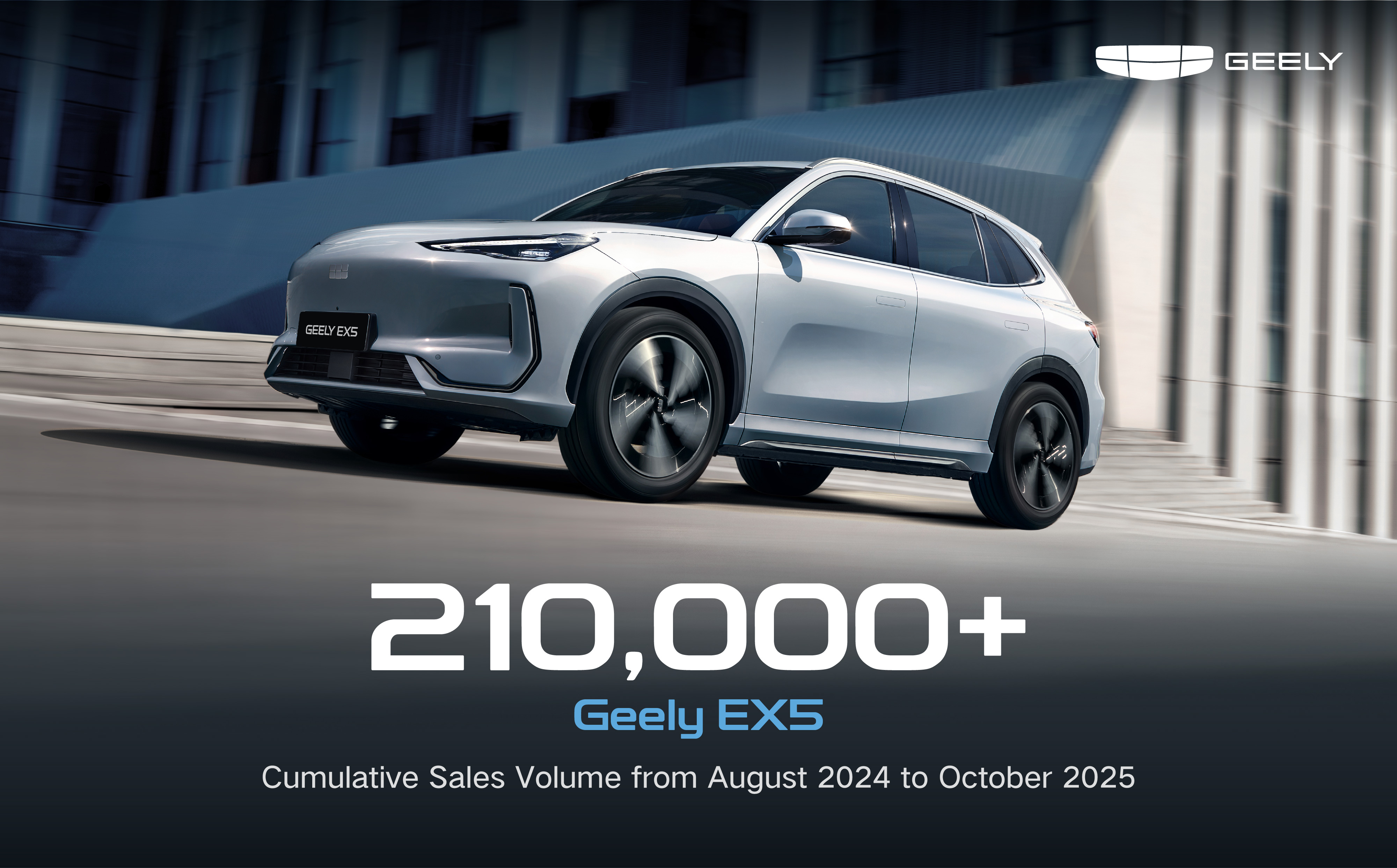 Geely EX5 210000 Sales MilestoneGeely Auto NEV Logo1